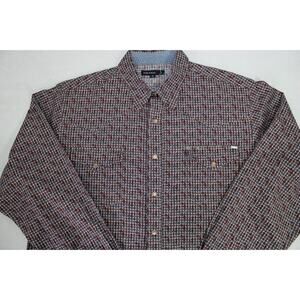 TIM HAUL LONG SLEEVE PEARL SNAP BROWN PRINT WESTERN STYLE SHIRT MEN'S LARGE